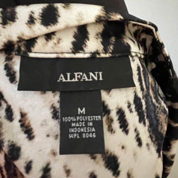 Alfani Cowl Neck Animal Print Sleeveless Blouse Size Medium Career Stylish - Picture 5 of 8